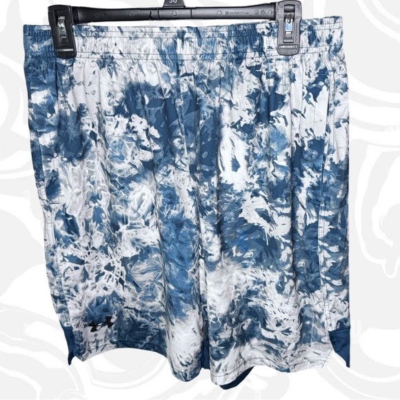 Under Armour Other - Under Armour Men's Lrg Basketball
Shorts Blue White Pattern